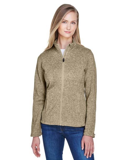Devon & Jones DG793W Ladies' Bristol Full-Zip Sweater Fleece Jacket | Khaki Heather