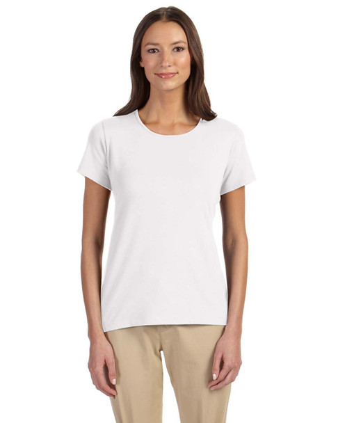 Devon & Jones DP182W Ladies' Perfect Fit Shell T-Shirt | White