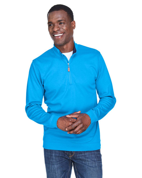 Devon & Jones DG479 Men's DRYTEC20 Performance Quarter-Zip Sweater | Ocean Blue/ Navy/ Ocean Blue