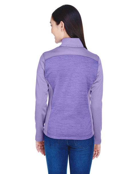 Devon & Jones DG796W Ladies' Newbury Colorblock Malange Fleece Full-Zip Sweater | Grape/ Grape Heather