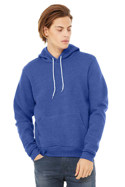 Bella+Canvas 3719 Poly-Cotton Fleece Pullover Hoodie | Heather True Royal