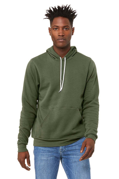 Bella+Canvas 3719 Poly-Cotton Fleece Pullover Hoodie | Military Green