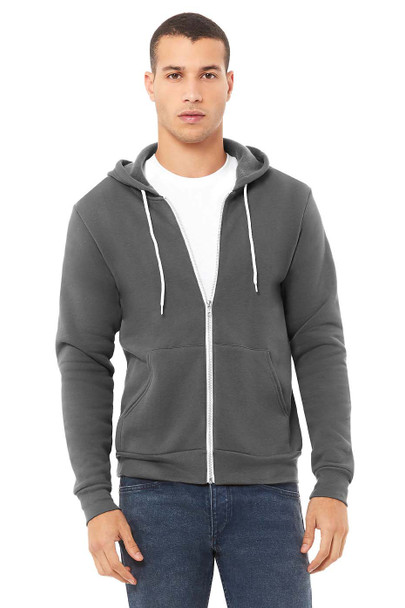 Bella+Canvas 3739 Unisex Poly-Cotton Fleece Zip Hoodie | Asphalt