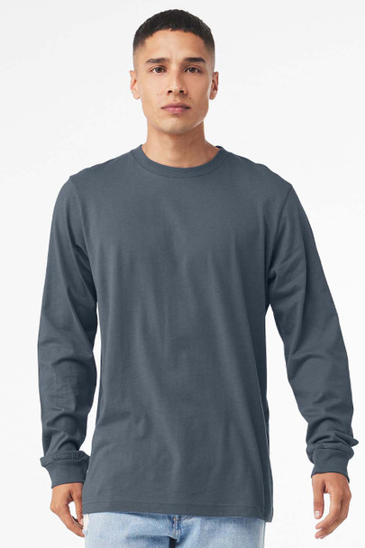 Bella+Canvas 3501 Jersey Long Sleeved T-shirt | Vintage Navy