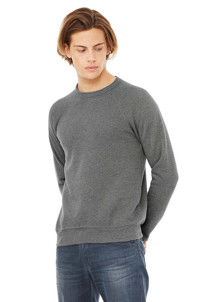 Bella+Canvas 3901 Unisex Fleece Raglan Crewneck Sweatshirt | Deep Heather