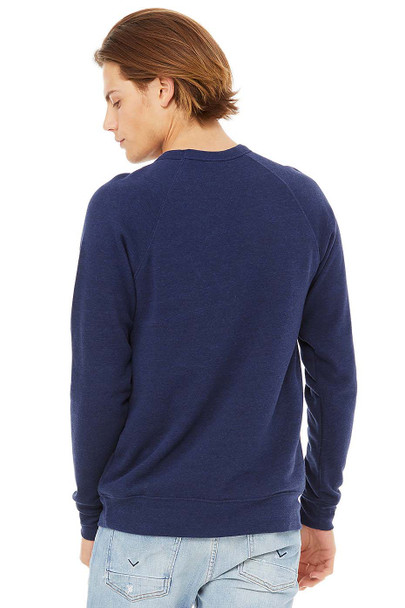 Bella+Canvas 3901 Unisex Fleece Raglan Crewneck Sweatshirt | Navy Triblend