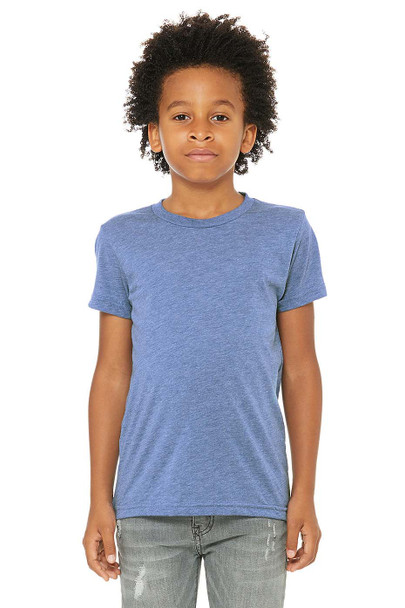 Bella+Canvas 3413Y Youth Tri-Blend T-shirt | Blue Triblend