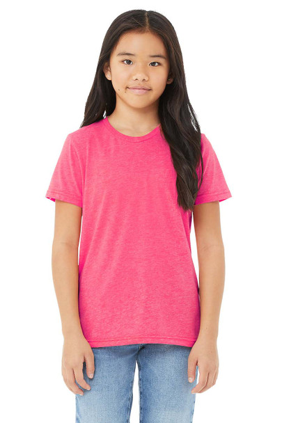 Bella+Canvas 3413Y Youth Tri-Blend T-shirt | Charity Pink Triblend