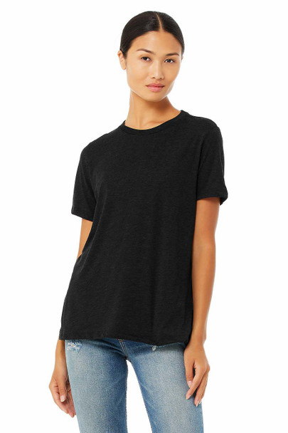 Bella+Canvas 6400CVC Women's Relaxed Heather T-shirt | Black Heather