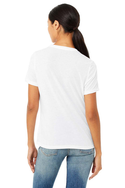 Bella+Canvas 6413 Women's Relaxed Tri-Blend T-shirt | Solid White Triblend