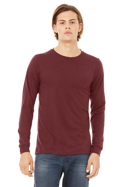 Bella+Canvas 3501CVC Unisex  CVC Jersey Long-Sleeve T-Shirt | Heather Cardinal