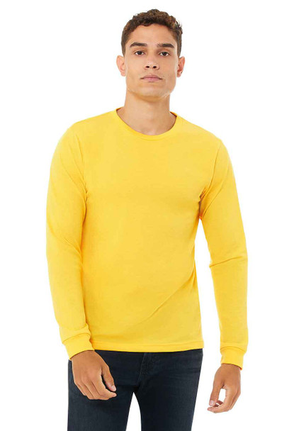 Bella+Canvas 3501CVC Unisex  CVC Jersey Long-Sleeve T-Shirt | Heather Yellow Gold