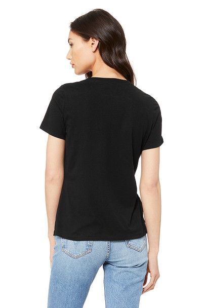 Bella + Canvas 6415 Ladies' Relaxed Triblend V-Neck T-Shirt | Solid Black Triblend