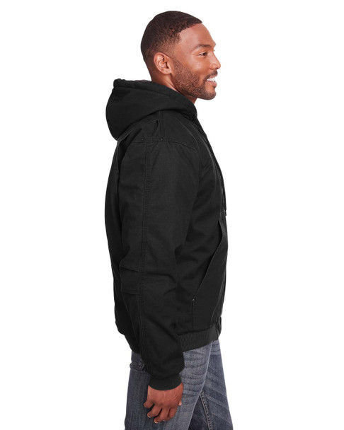 Berne HJ375 Highland Washed Cotton Duck Hooded Jacket | Black