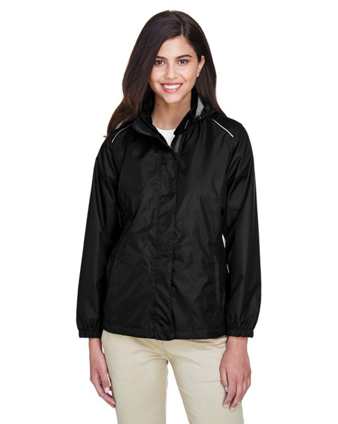 Core365 78185 ladies' Seam-Sealed Lightweight Variegated Ripstop Jacket | Black