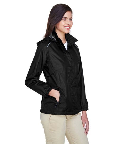 Core365 78185 ladies' Seam-Sealed Lightweight Variegated Ripstop Jacket | Black