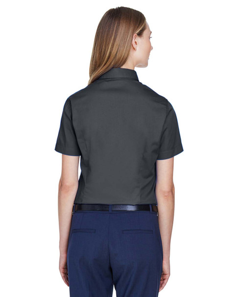 Core365 78194 Ladies Short-Sleeve Twill Shirt | Carbon