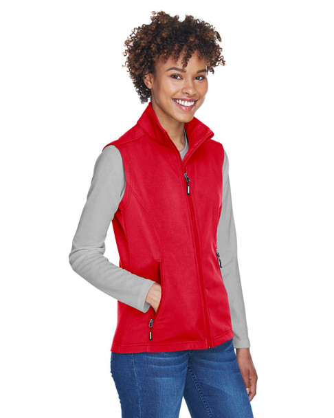 Core365 CE701W Ladies' Cruise Two-Layer Fleece Bonded Soft Shell Vest | Classic Red