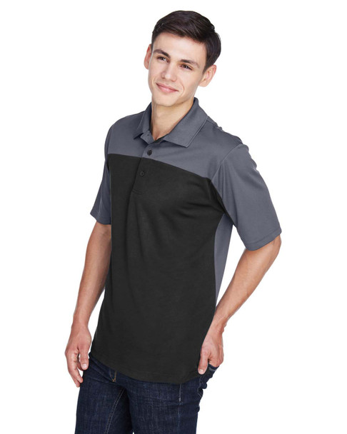 Core365 CE101 Balance Performance Pique Polo Shirt | Black/ Carbon