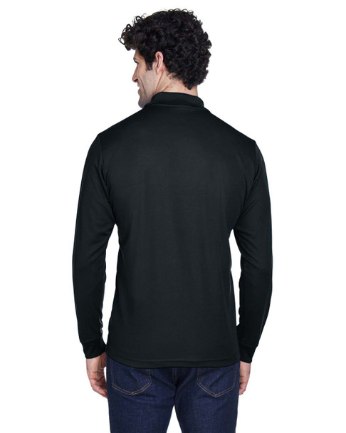 Core365 88192 Pinnacle Performance Long-Sleeve Pique Polo Shirt | Black