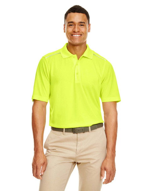 Core365 88181R Men's Radiant Performance PiquePolo Shirt with Reflective Piping | Safety Yellow