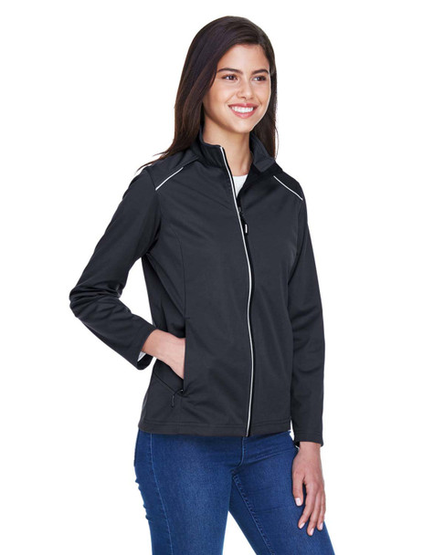 Core365 CE708W  Ladies' Techno Lite Three-Layer Knit Tech-Shell Jacket | Black