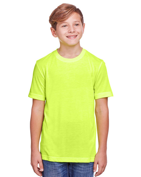 Core365 CE111Y Youth Fusion ChromaSoft Performance T-Shirt | Safety Yellow