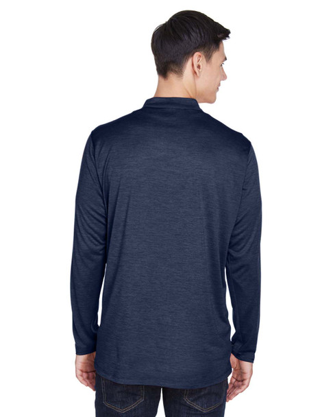 Core365 CE401T Men's Tall Kinetic Performance Quarter-Zip | Classic Navy Heather/ Carbon