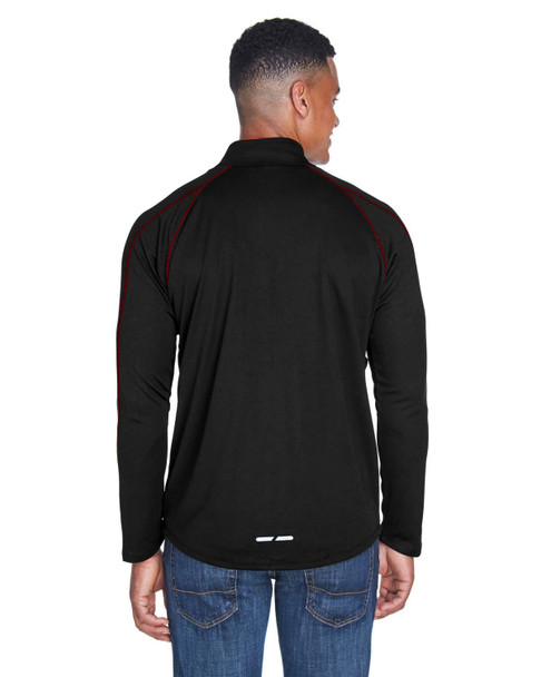 North End 88187 Half-Zip Performance Long-Sleeve Top Sweater | Black/ Classic Red