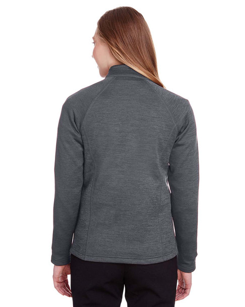 North End NE712W  Ladies Flux 2.0 Full-Zip Jacket | Carbon Heather/ Black