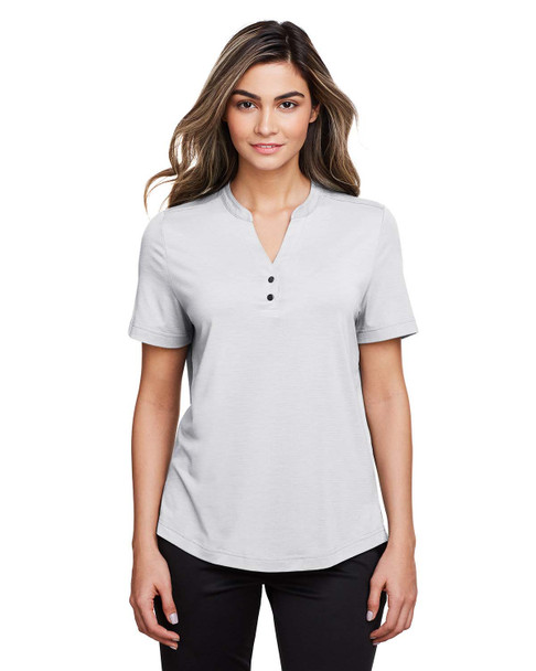 North End NE100W Ladies' Jaq Snap-Up Stretch Performance Polo | Platinum