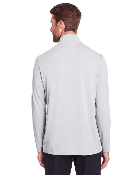 North End NE400 Men's Jaq Snap-Up Stretch Performance Pullover Long Sleeve Shirt | Platinum