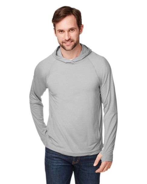 North End NE105 Unisex JAQ Stretch Performance Hooded T-Shirt | Platinum