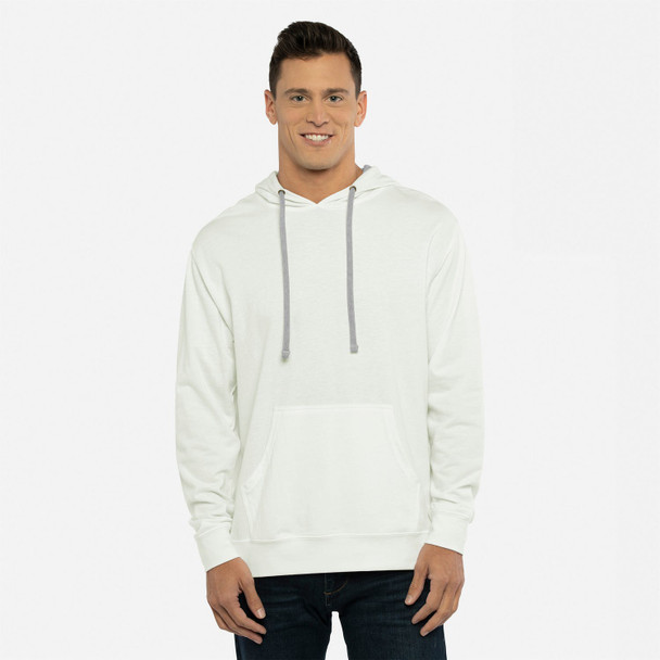 Next Level 9301 Unisex French Terry Pullover Hoodie | White/ Heather Grey