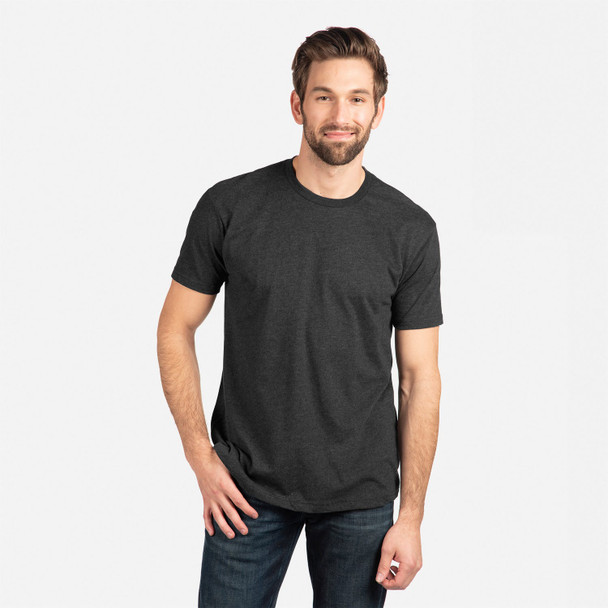 Next Level 6410 Men's Premium Fitted Sueded T-Shirt | Heather Charcoal