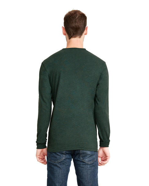 Next Level 6411 Unisex Sueded Long-Sleeve Crew Shirt | Heather Forest Green