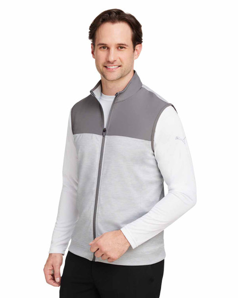 Puma Golf 537465 Men's Cloudspun Colorblock Vest | Quiet Shade/ High Rise Heather