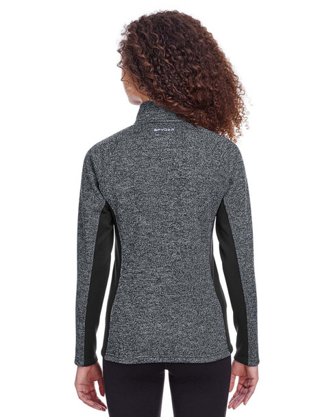 Spyder S16562  Ladies' Constant Half-Zip Sweater | Black Heather/ Black