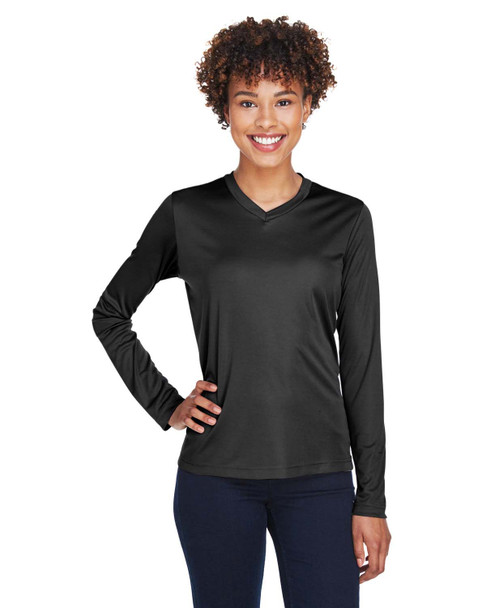 Team 365 TT11WL Ladies' Zone Performance Long-Sleeve T-Shirt | Black