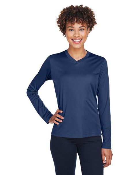 Team 365 TT11WL Ladies' Zone Performance Long-Sleeve T-Shirt | Sport Dark Navy