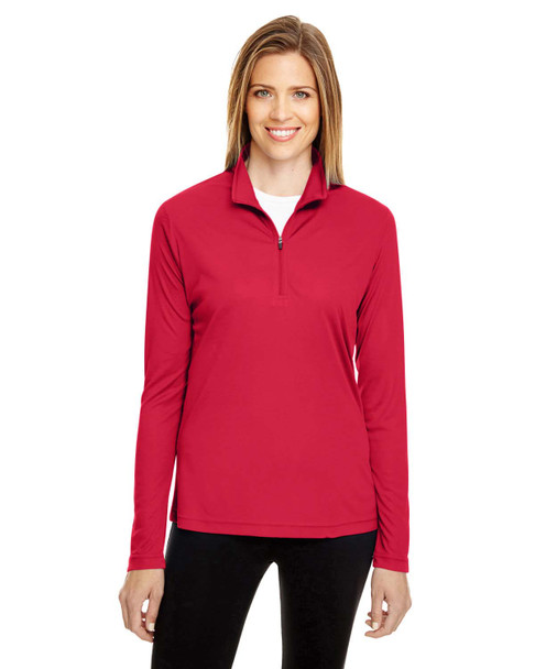 Team 365 TT31W  Ladies' Zone Performance Quarter-Zip Shirt | Sport Red