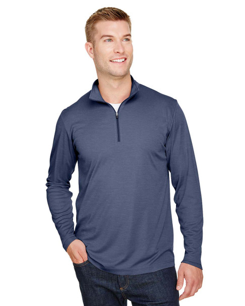 Team 365 TT31H Men's Zone Sonic Heather Performance Quarter-Zip Active Shirt | Sport Dark Navy Heather