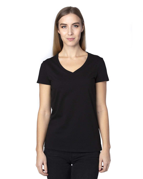 Threadfast 200RV Ladies' Ultimate Short-Sleeve V-Neck T-Shirt | Black