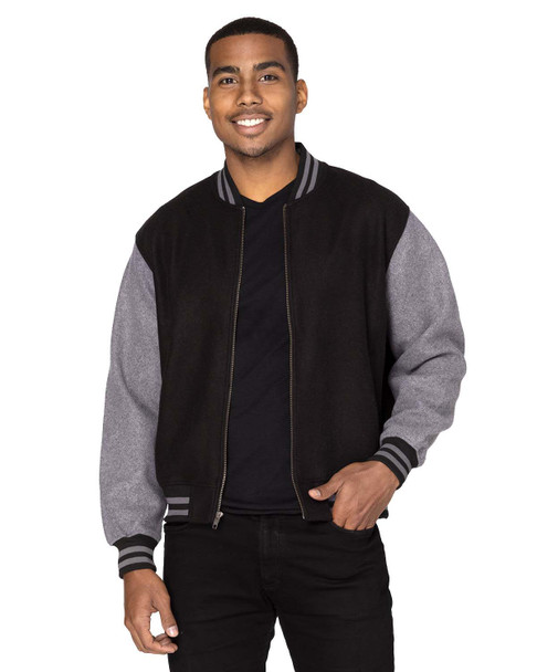 Threadfast 364J Unisex Legend Jacket | Black/ Charcoal Heather