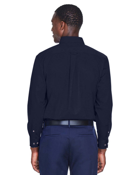 Harriton M500T Tall Easy Blend™ Long-Sleeve Twill Shirt with Stain-Release | Navy