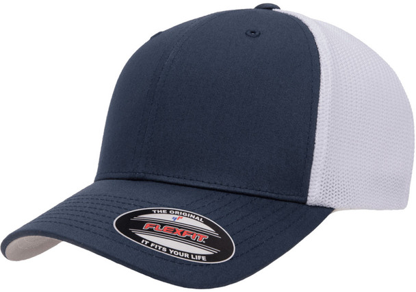 FlexfFit 6511  6-Panel Trucker Cap | Navy/ White