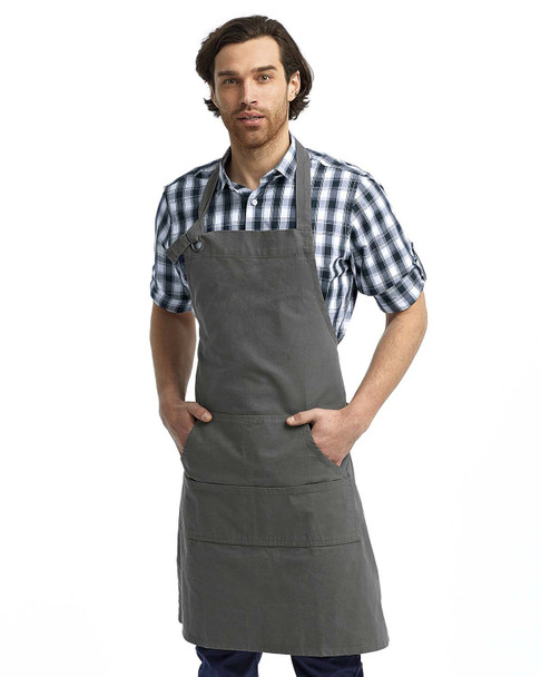 Artisan Collection by Reprime RP137 Unisex "Calibre" Heavy Cotton Canvas Pocket Apron | Dark Grey