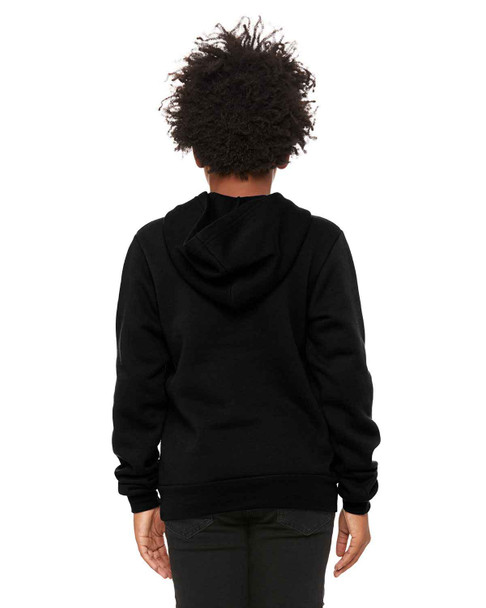 Bella + Canvas 3719Y  Youth Sponge Fleece Pullover Hooded Sweatshirt | Black