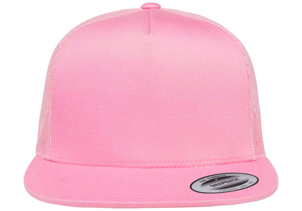 6006 Yupoong Adult 5-Panel Trucker Cap | Pink