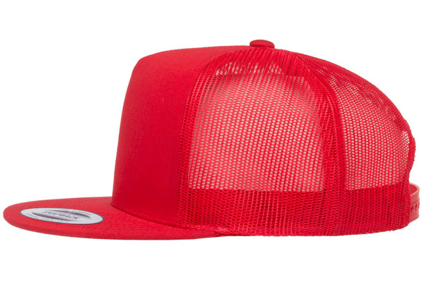 6006 Yupoong Adult 5-Panel Trucker Cap | Red